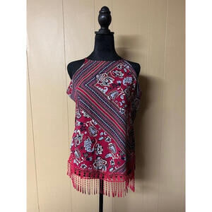 Size M – Soho New York & Company Floral Fringe Top